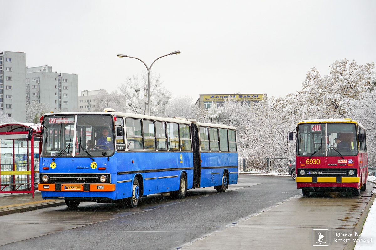 Przegubowiec w barwach PKS i żółto-czerwona solówka na pętli Metro Marymont